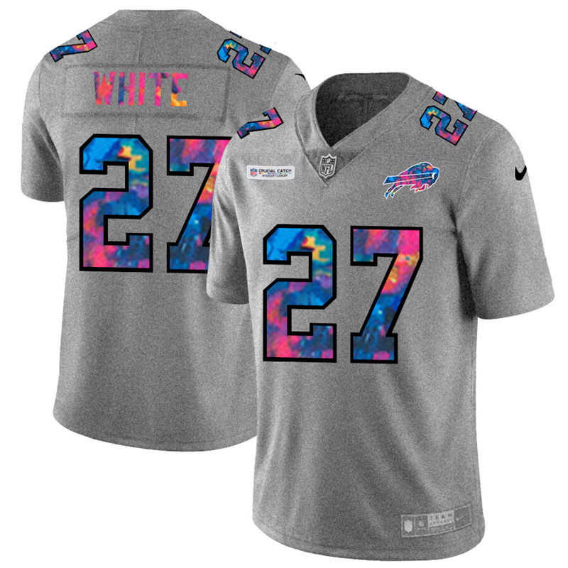 NFL Buffalo Bills #27 TreDavious White Men Nike MultiColor 2020  Crucial Catch  Jersey Grey->buffalo bills->NFL Jersey